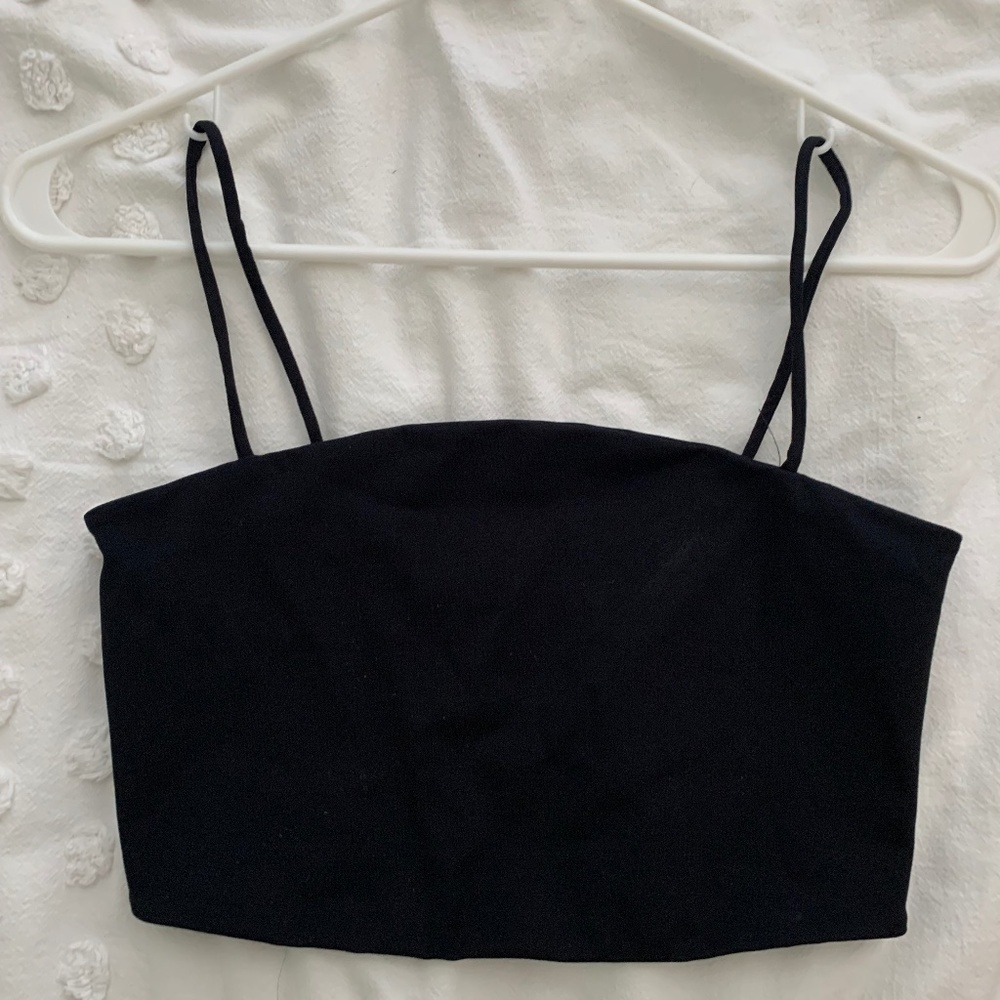 Zara - Black Spaghetti Strap Crop Top